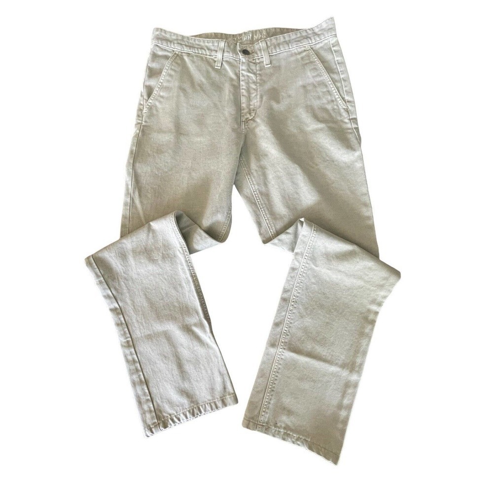 Big Star Men's Size 32R Khaki Factory Distressed Denim Jeans